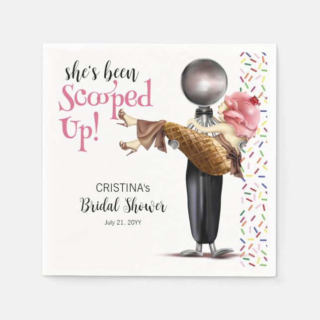 Servilleta De Papel Helado de fresa She's Been Scooped Up (Anverso)