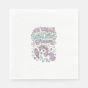 Servilleta De Papel Helado de Unicornio Sueño de Unicornio Mono Pastel