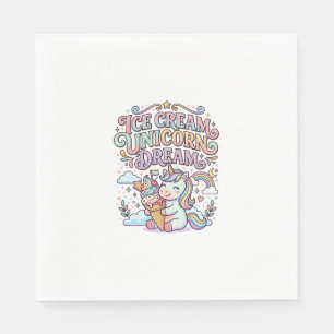 Servilleta De Papel Helado de Unicornio Sueño de Unicornio Tipografía 