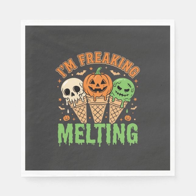 Servilleta De Papel Helado Derretido de Halloween (Anverso)