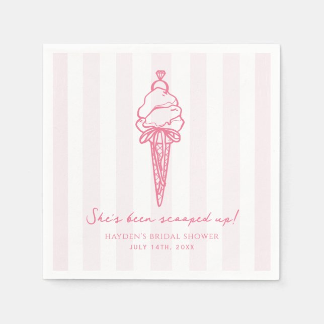Servilleta De Papel Helado Recogido Compromiso de Boda Nupcial  (Anverso)