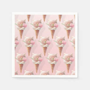 Servilleta De Papel Helado Rosa de verano