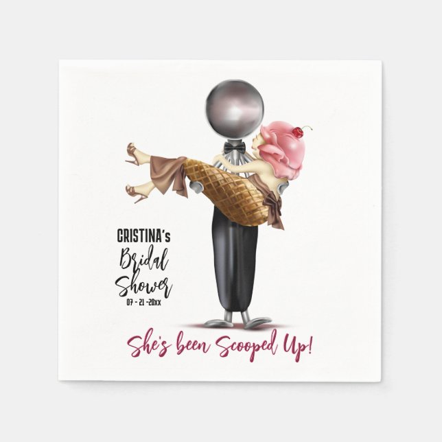 Servilleta De Papel Helado Scoopup Bridal Shower (Anverso)