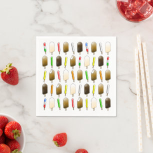Servilleta De Papel Helado y paletas divertidas