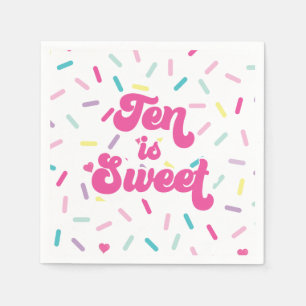 Servilleta De Papel Helado y Pastel Diez es Dulce Cumpleaños 10