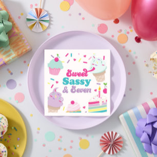 Servilleta De Papel Helado y pastel dulce y descarado cumpleaños 7