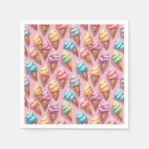 Servilleta De Papel Helados De Crema De Hielo En Rosa