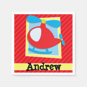 Servilleta De Papel Helicóptero infantil; franjas rojas escarlatas