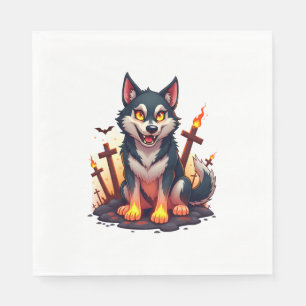 Servilleta De Papel Hellhound Husky Dog