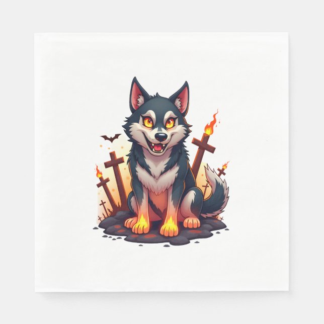 Servilleta De Papel Hellhound Husky Dog (Anverso)