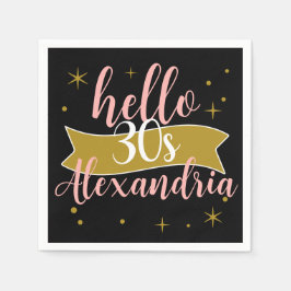 Servilleta De Papel Hello 30 Birthday Personalized Design