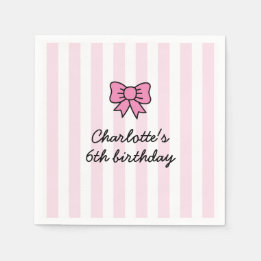Servilleta De Papel Hello Cutie Cartoon Pink Bow Birthday Party