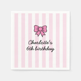 Servilleta De Papel Hello Cutie Cartoon Pink Bow Birthday Party