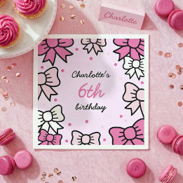 Servilleta De Papel Hello Cutie Cartoon Pink Bow Birthday Party