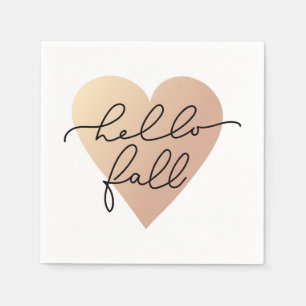 Servilleta De Papel Hello Fall Love Heart