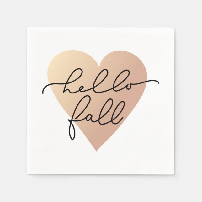 Servilleta De Papel Hello Fall Love Heart (Anverso)