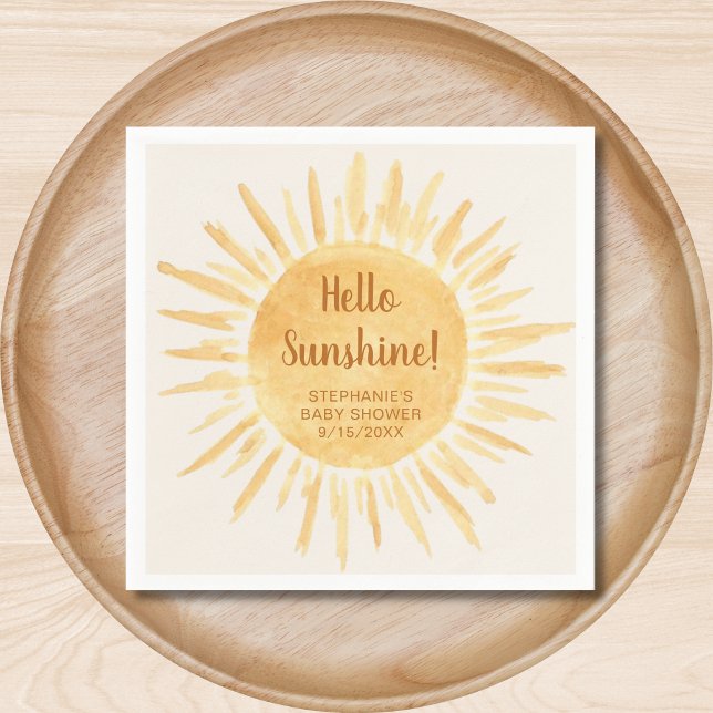 Servilleta De Papel Hello Sunshine Boho Baby Shower Cream (Subido por el creador)