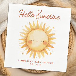 Servilleta De Papel Hello Sunshine Boho Gender Neutral Sun Baby Shower