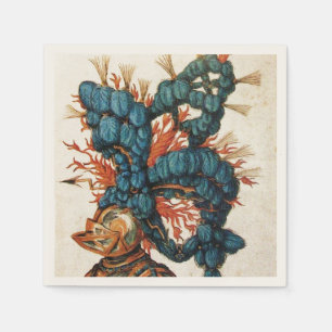 SERVILLETA DE PAPEL HELMET ANTIQUE KNIGHT CON AZUL ROJO