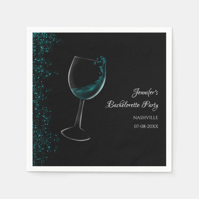 Servilleta De Papel Hen fiesta blue Mocktail bachelorette (Anverso)