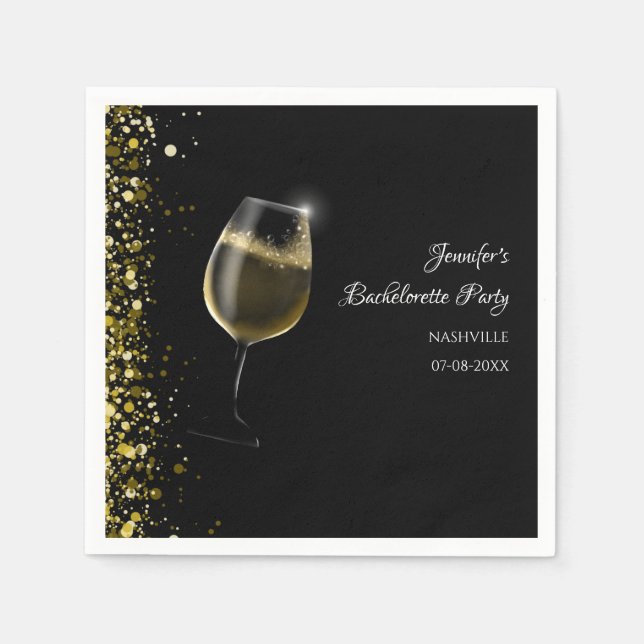 Servilleta De Papel Hen fiesta oro Mocktail bachelorette (Anverso)