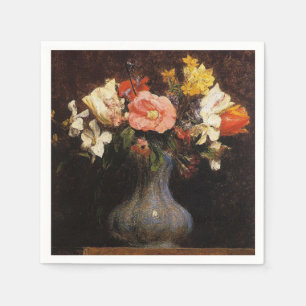 Servilleta De Papel Henri Fantin-Latour, Flores, Camelias, Tulipanes