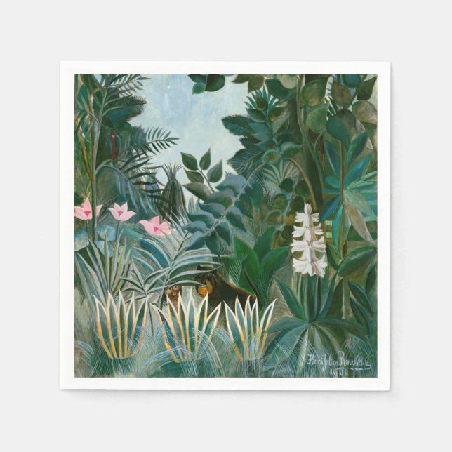 Servilleta De Papel Henri Rousseau - La jungla ecuatorial (Anverso)