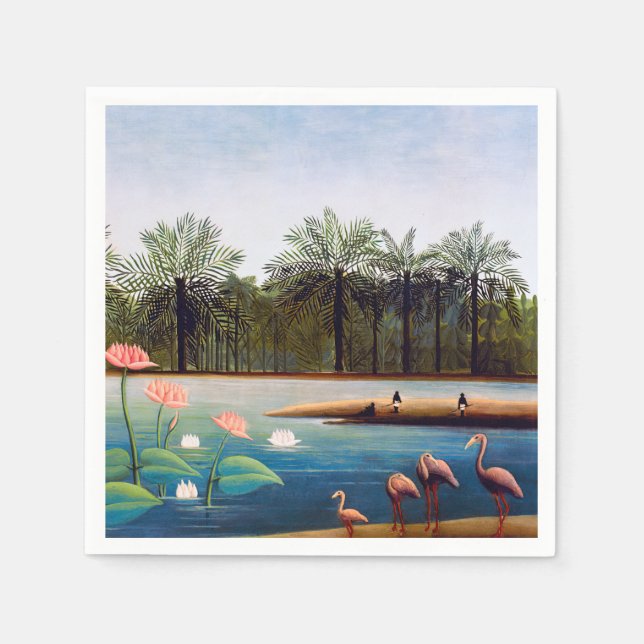 Servilleta De Papel Henri Rousseau - Los flamencos (Anverso)