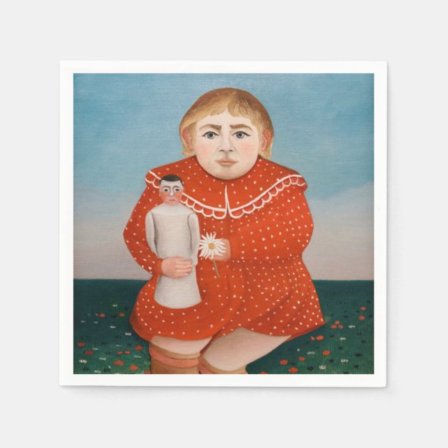 Servilleta De Papel Henri Rousseau - Niño con muñeca (Anverso)