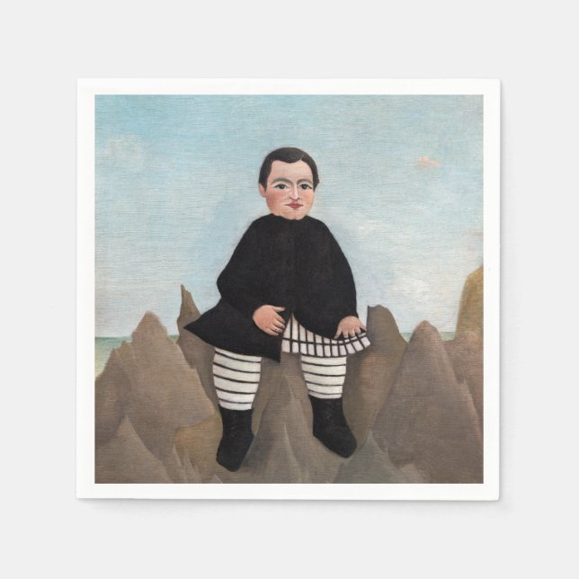 Servilleta De Papel Henri Rousseau - Niño sobre las rocas (Anverso)