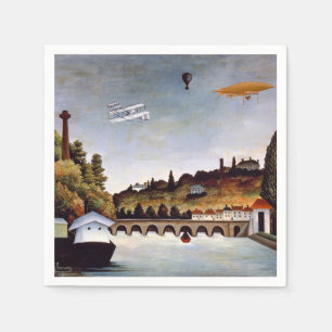 Servilleta De Papel Henri Rousseau - puente de Sèvres y colinas de Cla