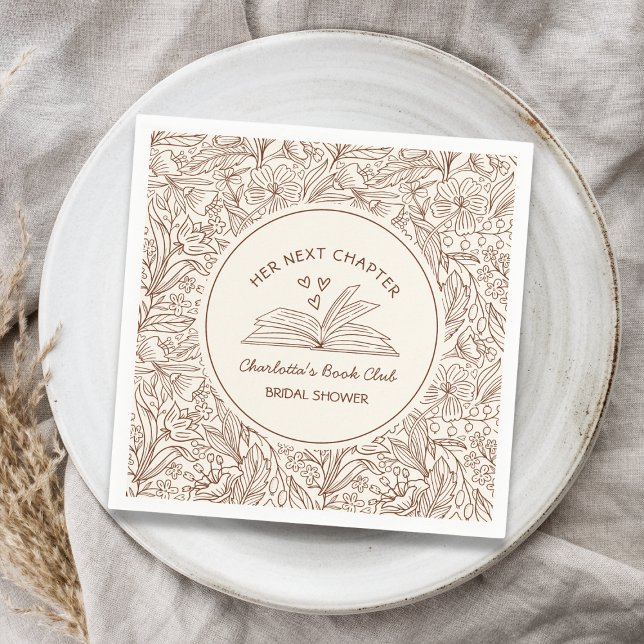 Servilleta De Papel Her Next Chapter Brown Book Club Bridal Shower (Her Next Chapter Brown Book Club Bridal Shower Napkins)