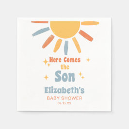 Servilleta De Papel Here Comes The Son Boy Baby Shower