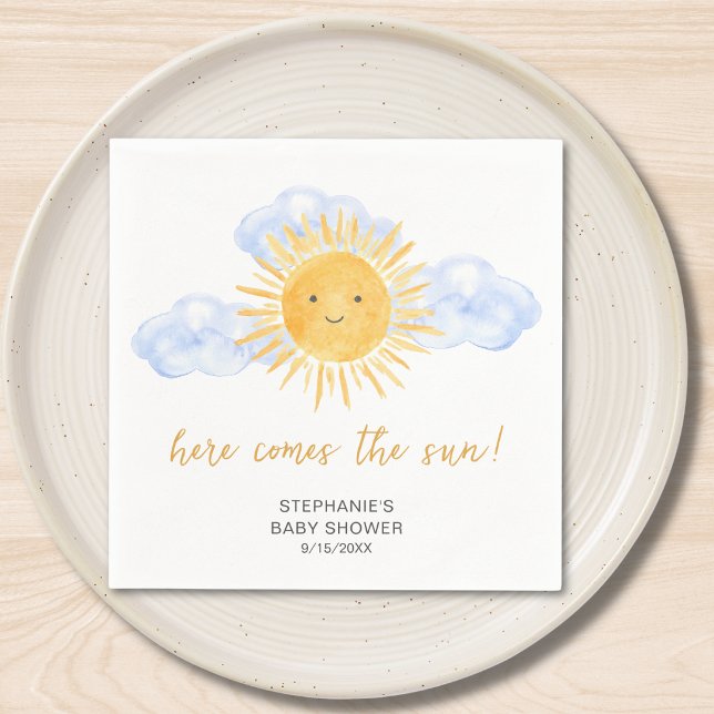 Servilleta De Papel Here Comes The Sun Boho Baby Shower  (Subido por el creador)