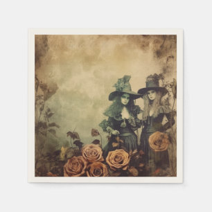 Servilleta De Papel Hermanas Brujas Victorianas Antiguas Sepia