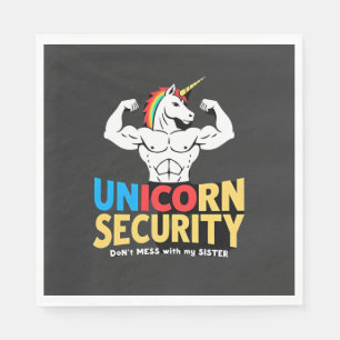 Servilleta De Papel Hermano divertido Unicornio Seguridad No te metas