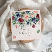 Hermosa acuarela Floral y verde Baby Shower