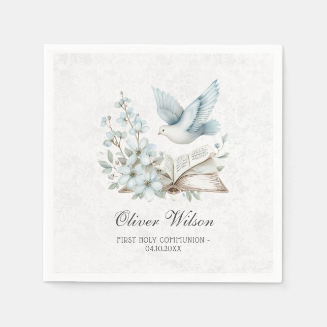 Servilleta De Papel Hermosa acuarela, primera comunión sagrada (Anverso)