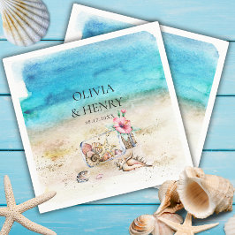 Servilleta De Papel Hermosa acuarela Starfish Beach Wedding
