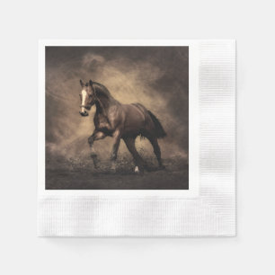 Servilleta De Papel Hermosa almohada de caballo marrón