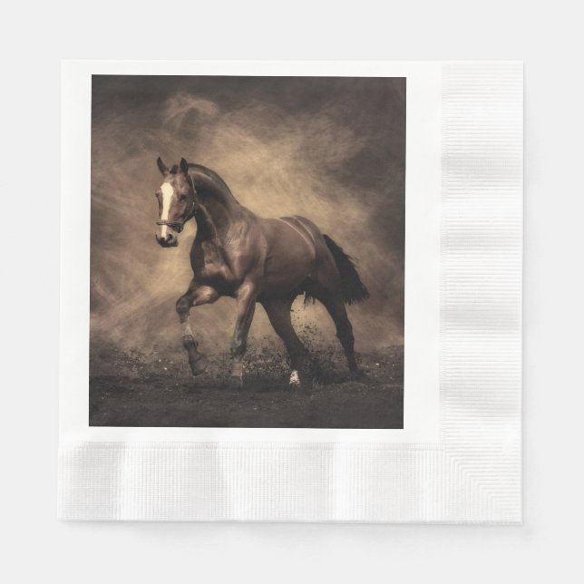 Servilleta De Papel Hermosa almohada de caballo marrón (Anverso)