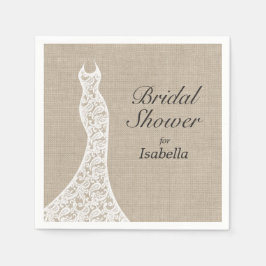 Servilleta De Papel Hermosa Burlap Bridal Shower Napkin