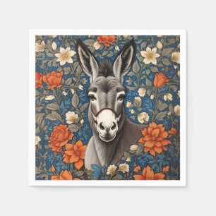 Servilleta De Papel Hermosa cara de burro elegante floral