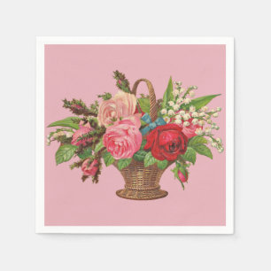 Servilleta De Papel hermosa estampación de cestas de flores de Victori