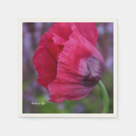 Servilleta De Papel Hermosa flor de amapola PInk y púrpura