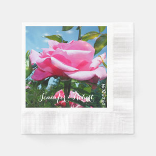 Servilleta De Papel hermosa flor de rosa rosa. arte fotográfico floral