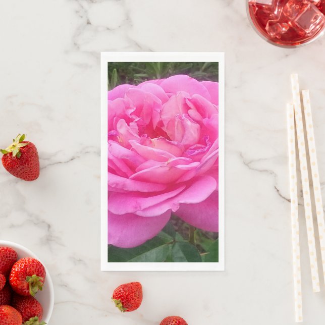 Servilleta De Papel Hermosa flor rosa rosa "Leonardo Da Vinci" (In situ)