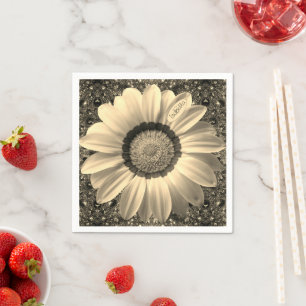 Servilleta De Papel Hermosa flor vintage sobre el fondo Monograma