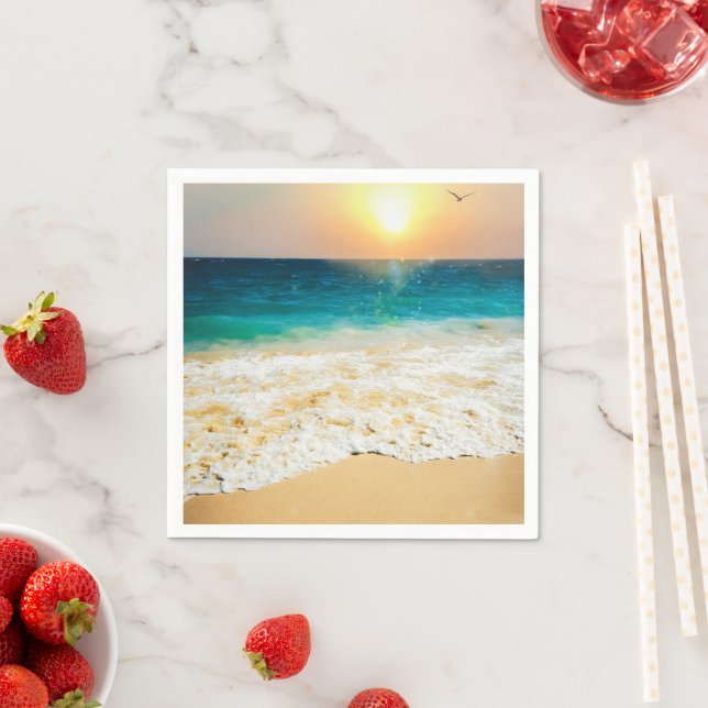 Servilleta De Papel Hermosa foto de Summer Beach Sunset (In situ)