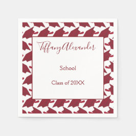 Servilleta De Papel Hermosa graduación en blanco y borgoña